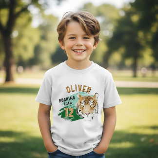 Tiger Head Name Birthday Party Guest of Honor T-Shirt