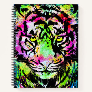 Tiger Head of Colorful Artistic Tiger Notizblock