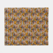 Tiger Head on Tiger Skin Animal Print Design Fleecedecke (Vorderseite (Horizontal))