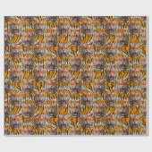Tiger Head on Tiger Skin Animal Print Design Geschenkpapier (Flach)