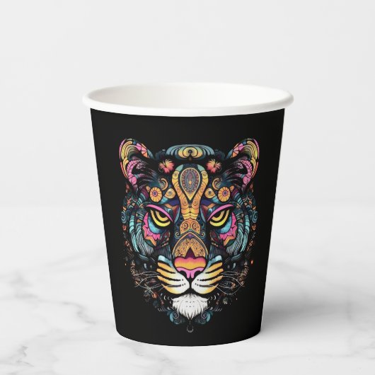 Tiger Head Pappbecher (Rückseite)