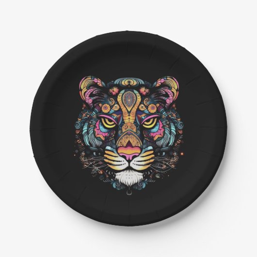 Tiger Head Pappteller (Vorderseite)