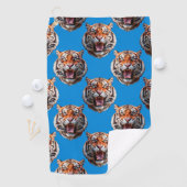 Tiger Head Pattern Design Blue  Golfhandtuch (Insitu)