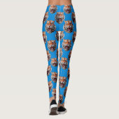 Tiger Head Pattern Design Blue  Leggings (Rückseite)