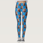 Tiger Head Pattern Design Blue  Leggings (Vorderseite)