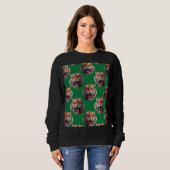 Tiger Head Pattern Design Green  Sweatshirt (Vorne ganz)