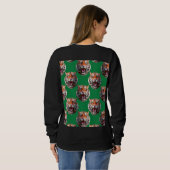 Tiger Head Pattern Design Green  Sweatshirt (Schwarz voll)
