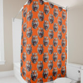 Tiger Head Pattern Design Orange  Duschvorhang
