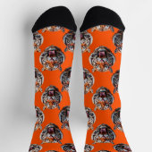 Tiger Head Pattern Design Orange  Socken (Oben)