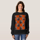 Tiger Head Pattern Design Orange  Sweatshirt (Vorne ganz)