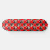 Tiger Head Pattern Design Red Skateboard (Horizontal)