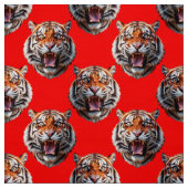 Tiger Head Pattern Design Red Stoff (Muster)