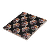 Tiger Head Pattern Design - Schwarz Fliese (Seite)