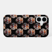 Tiger Head Pattern Design - Schwarz iPhone 16 Hülle (Rückseite (Horizontal))