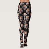 Tiger Head Pattern Design - Schwarz Leggings (Rückseite)