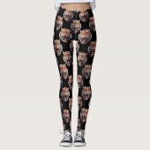 Tiger Head Pattern Design - Schwarz Leggings (Vorderseite)