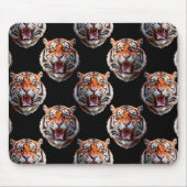 Tiger Head Pattern Design - Schwarz Mousepad (Vorne)