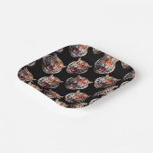 Tiger Head Pattern Design - Schwarz Pappteller (Gewinkelt)