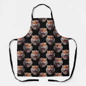 Tiger Head Pattern Design - Schwarz Schürze (Vorderseite)