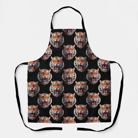 Tiger Head Pattern Design - Schwarz Schürze (Vorderseite)