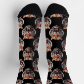 Tiger Head Pattern Design - Schwarz Socken (Oben)