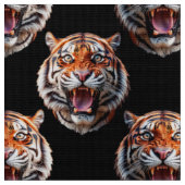 Tiger Head Pattern Design - Schwarz Stoff (Nahaufnahme)