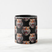 Tiger Head Pattern Design - Schwarz Tasse (Zentrum)