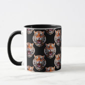 Tiger Head Pattern Design - Schwarz Tasse (Links)