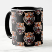 Tiger Head Pattern Design - Schwarz Tasse