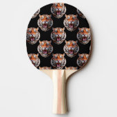 Tiger Head Pattern Design - Schwarz Tischtennis Schläger (Rückseite)