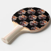 Tiger Head Pattern Design - Schwarz Tischtennis Schläger (Vorderseite)