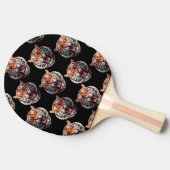 Tiger Head Pattern Design - Schwarz Tischtennis Schläger (Seitenansicht)