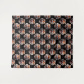 Tiger Head Pattern Design - Schwarz Wandteppich (Vorderseite (Horizontal))