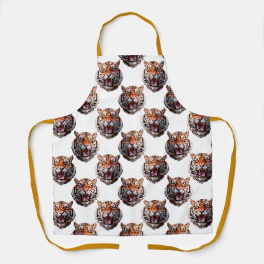 Tiger Head Pattern Design - White Schürze (Vorderseite)
