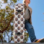 Tiger Head Pattern Design - White Skateboard