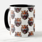 Tiger Head Pattern Design - White   Tasse