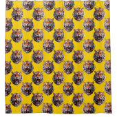 Tiger Head Pattern Design Yellow  Duschvorhang (Vorderseite)