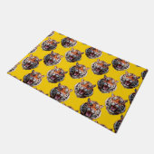Tiger Head Pattern Design Yellow  Fußmatte (Schrägansicht)