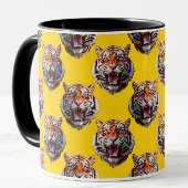 Tiger Head Pattern Design Yellow  Tasse