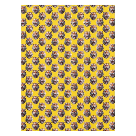 Tiger Head Pattern Design Yellow  Tischdecke (Vorderseite)