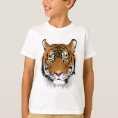 Tiger Head Print Design T-Shirt (Vorderseite)