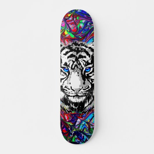 Tiger Head - Psychedelic Tiger Skateboard (Vorne)