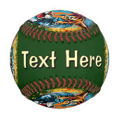 Tiger Head Rainbow colors paint stains Baseball (Rückseite)