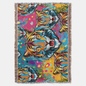 Tiger Head Rainbow colors paint stains Decke (Vorderseite Vertikal)