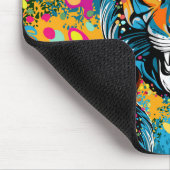 Tiger Head Rainbow colors paint stains Mousepad (Ecke)