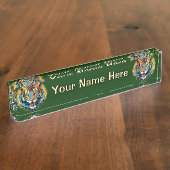 Tiger Head Rainbow colors paint stains Namensplakette (Seite)