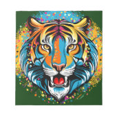 Tiger Head Rainbow colors paint stains Notizblock (Vorderseite)