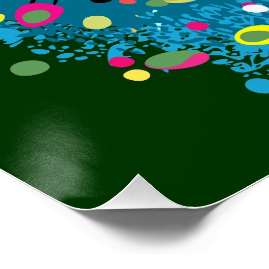 Tiger Head Rainbow colors paint stains Poster (Ecke)