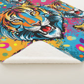 Tiger Head Rainbow colors paint stains Sherpadecke (3/4)