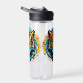 Tiger Head Rainbow colors paint stains Trinkflasche (Rechts)